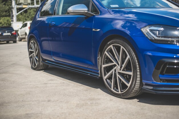 Seitenschweller Ansatz Cup Leisten V.4 passend für VW Golf 7 R/ R-Line FL Carbon Look