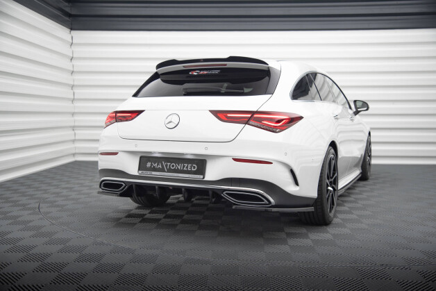 Heck Ansatz Flaps Diffusor passend für Mercedes-Benz CLA AMG-Line X118 schwarz Hochglanz