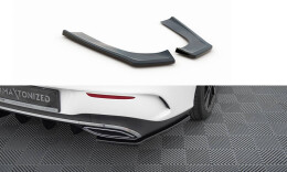 Heck Ansatz Flaps Diffusor für Mercedes CLA AMG-Line X118 schwarz Hochglanz