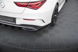 Heck Ansatz Flaps Diffusor für Mercedes CLA AMG-Line X118 schwarz Hochglanz