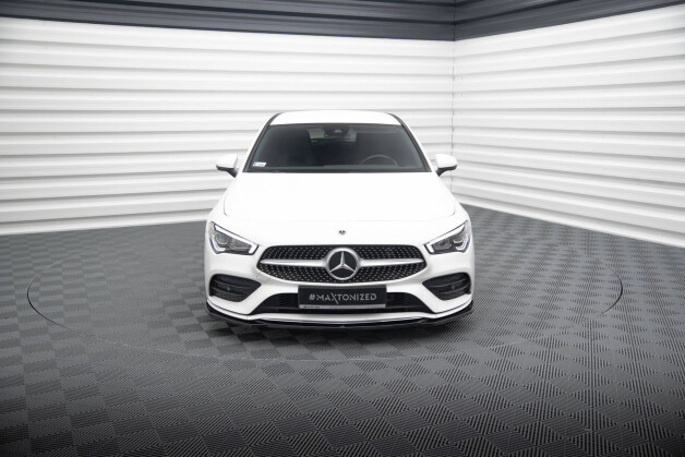 Cup Spoilerlippe Front Ansatz V.1 passend für Mercedes-Benz CLA A35 AMG / AMG-Line C118 schwarz Hochglanz