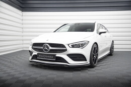 Cup Spoilerlippe Front Ansatz V.1 für Mercedes CLA A35 AMG / AMG-Line C118 schwarz Hochglanz