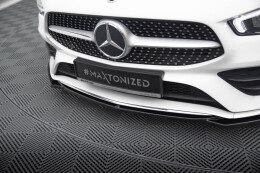 Cup Spoilerlippe Front Ansatz V.1 für Mercedes CLA A35 AMG / AMG-Line C118 schwarz Hochglanz