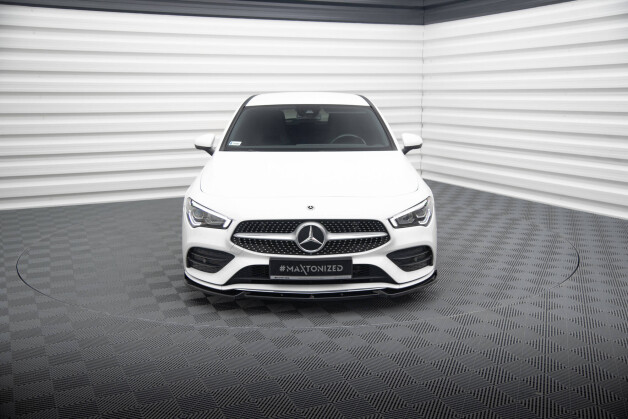 Cup Spoilerlippe Front Ansatz V.2 passend für Mercedes-Benz CLA A35 AMG / AMG-Line C118 schwarz Hochglanz