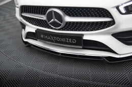 Cup Spoilerlippe Front Ansatz V.2 für Mercedes CLA A35 AMG / AMG-Line C118 schwarz Hochglanz