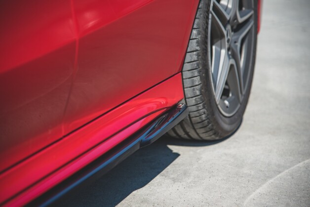 Seitenschweller Ansatz Cup Leisten passend für Mercedes-Benz CLA AMG-Line C118 schwarz matt