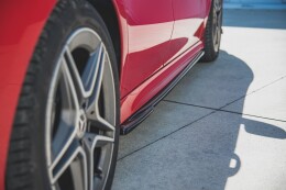 Seitenschweller Ansatz Cup Leisten für Mercedes-Benz CLA AMG-Line C118 schwarz matt