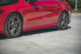 Seitenschweller Ansatz Cup Leisten passend für Mercedes-Benz CLA AMG-Line C118 schwarz matt