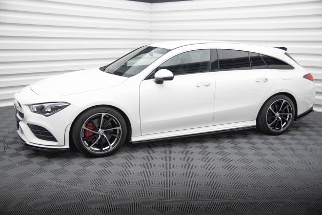 Seitenschweller Ansatz Cup Leisten passend für Mercedes-Benz CLA AMG-Line C118 schwarz Hochglanz