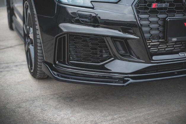 Cup Spoilerlippe Front Ansatz V.3 passend für Audi RS3 8V FL Sportback schwarz Hochglanz