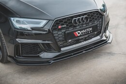 Cup Spoilerlippe Front Ansatz V.3 für Audi RS3 8V FL Sportback schwarz Hochglanz