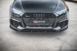 Cup Spoilerlippe Front Ansatz V.4 für Audi RS3 8V Facelift schwarz Hochglanz