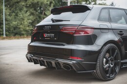 Heck Ansatz Flaps Diffusor V.2 für Audi RS3 8V Sportback FL schwarz Hochglanz