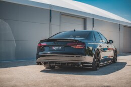 Heck Ansatz Diffusor für Audi S8 D4 Facelift schwarz matt