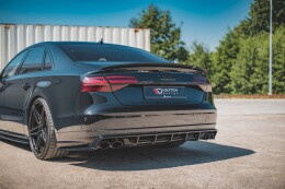 Heck Ansatz Diffusor für Audi S8 D4 Facelift schwarz Hochglanz