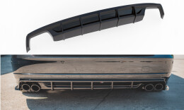 Heck Ansatz Diffusor passend für Audi S8 D4 Facelift schwarz Hochglanz