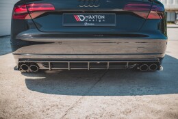 Heck Ansatz Diffusor passend für Audi S8 D4 Facelift schwarz Hochglanz