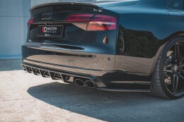 Heck Ansatz Flaps Diffusor V.2 für Audi S8 D4 FL schwarz Hochglanz