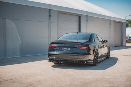 Heck Ansatz Flaps Diffusor V.2 passend für Audi S8 D4 Facelift schwarz Hochglanz