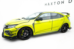 Street Pro Seitenschweller Ansatz Cup Leisten passend für Honda Civic X Type-R SCHWARZ