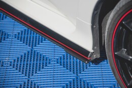 Street Pro Seitenschweller Ansatz Cup Leisten passend für Honda Civic X Type-R rot