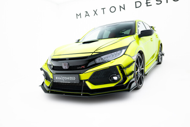 Street Pro Cup Spoilerlippe Front Ansatz passend für Honda Civic X Type-R SCHWARZ