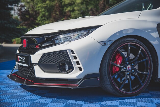 Street Pro Spoilerlippe Front Ansatz passend für Honda Civic X Type-R rot