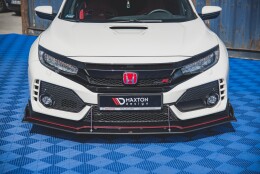 Street Pro Cup Spoilerlippe Front Ansatz passend für Honda Civic X Type-R rot