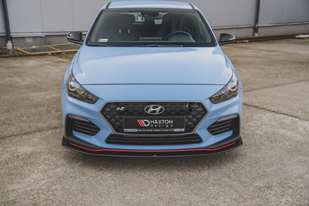 Street Pro Spoilerlippe Front Ansatz passend für Hyundai I30 N Mk3 Hatchback / Fastback rot+ Hochglanz Flaps