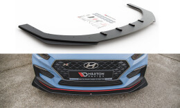 Street Pro Spoilerlippe Front Ansatz passend für Hyundai I30 N Mk3 Hatchback / Fastback rot+ Hochglanz Flaps