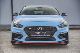 Street Pro Spoilerlippe Front Ansatz passend für Hyundai I30 N Mk3 Hatchback / Fastback rot+ Hochglanz Flaps