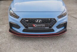 Street Pro Spoilerlippe Front Ansatz passend für Hyundai I30 N Mk3 Hatchback / Fastback rot+ Hochglanz Flaps