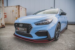 Street Pro Spoilerlippe Front Ansatz passend für Hyundai I30 N Mk3 Hatchback / Fastback rot+ Hochglanz Flaps