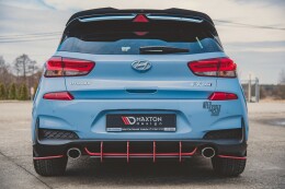 Street Pro Heck Ansatz Flaps Diffusor für Hyundai I30 N Mk3 Hatchback ROT