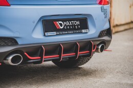 Street Pro Heckschürze Heck Ansatz Diffusor V.1 für Hyundai I30 N Mk3 Hatchback ROT
