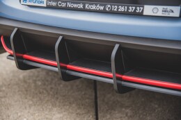 Street Pro Heckschürze Heck Ansatz Diffusor V.1 für Hyundai I30 N Mk3 Hatchback ROT