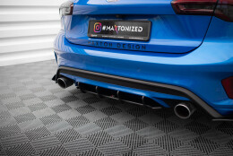 Street Pro Heckschürze Heck Ansatz Diffusor passend für Ford Focus ST Mk4 SCHWARZ