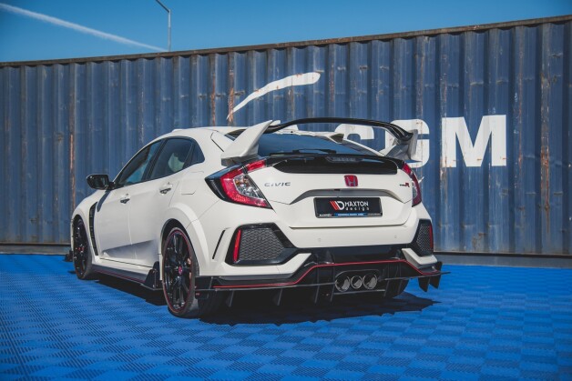 Street Pro Heck Ansatz Diffusor passend für Honda Civic X Type R schwarz-rot