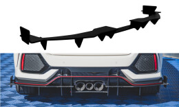 Street Pro Heck Ansatz Diffusor passend für Honda Civic X Type R schwarz-rot