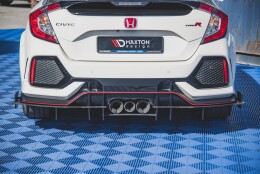 Street Pro Heck Ansatz Diffusor passend für Honda Civic X Type R schwarz-rot