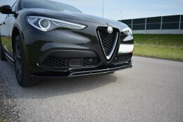 Street+ Spoilerlippe Front Ansatz V.2 passend für Alfa Romeo Stelvio Mk1 schwarz Hochglanz