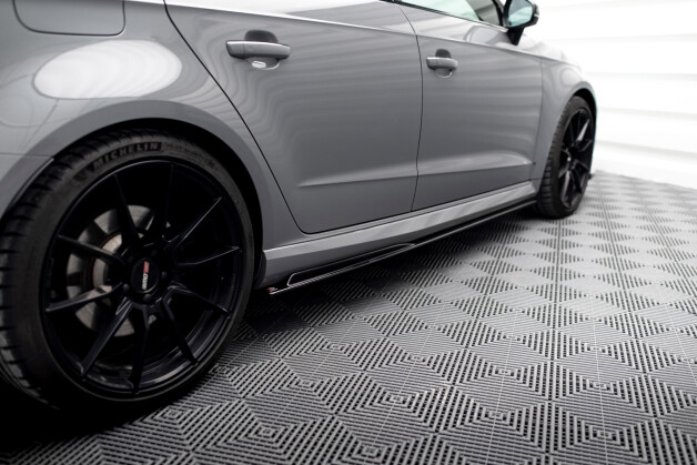 Seitenschweller Ansatz Cup Leisten V.2 passend für Audi RS3 8V Sportback Facelift schwarz Hochglanz