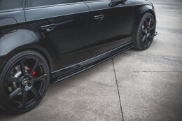 Seitenschweller Ansatz Cup Leisten V.2 für Audi RS3 8V Sportback Facelift schwarz Hochglanz