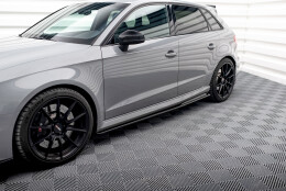 Seitenschweller Ansatz Cup Leisten V.2 passend für Audi RS3 8V Sportback Facelift schwarz Hochglanz
