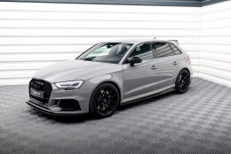 Seitenschweller Ansatz Cup Leisten V.2 passend für Audi RS3 8V Sportback Facelift schwarz Hochglanz