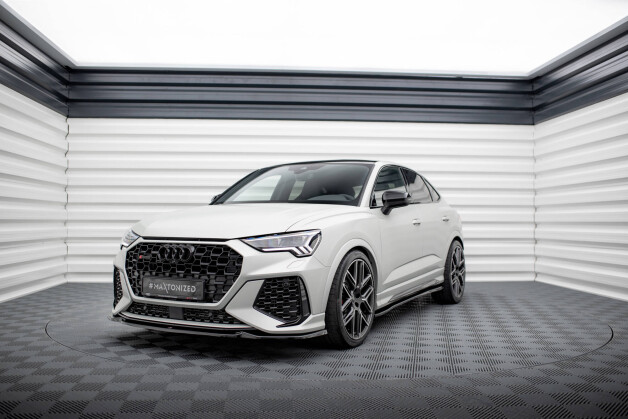 Cup Spoilerlippe Front Ansatz V.1 für Audi RSQ3 Sportback / SUV F3 schwarz Hochglanz