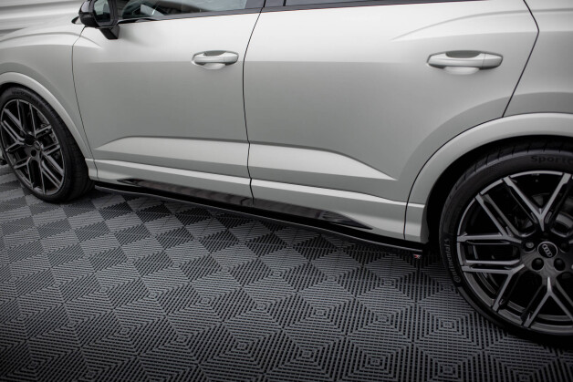 Seitenschweller Ansatz Cup Leisten V.2 passend für Audi Q3 S-Line / RSQ3 F3 schwarz Hochglanz