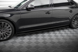 Seitenschweller Ansatz Cup Leisten passend für Audi A8 Lang D4 schwarz Hochglanz