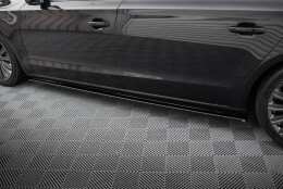 Seitenschweller Ansatz Cup Leisten passend für Audi A8 Lang D4 schwarz Hochglanz