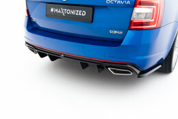 Street+ Heck Ansatz Diffusor V.2 passend für Skoda Octavia RS Mk3 / Mk3 FL Hatchback / Kombi schwarz Hochglanz